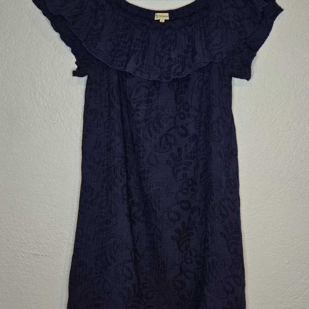 Democracy Deep Blue Textured Top